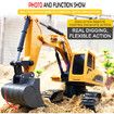 1:24 Remote Control Excavator Vehicle 6 Channels Charging Model Toys LED Light Simulation Sound