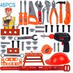 46pcs Pieces Kids Construction Toy Workbench for Toddlers Kids Workbench Construction Tool Bench Set, Boys Toy Work Shop Tools Workbench for Toddlers