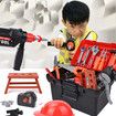 46pcs Pieces Kids Construction Toy Workbench for Toddlers Kids Workbench Construction Tool Bench Set, Boys Toy Work Shop Tools Workbench for Toddlers