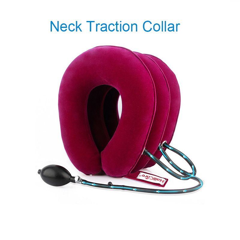 Neck Traction Neck Cervical Traction Collar Device for Neck and Back Pain Relief Inflatable Spine Alignment Pillow