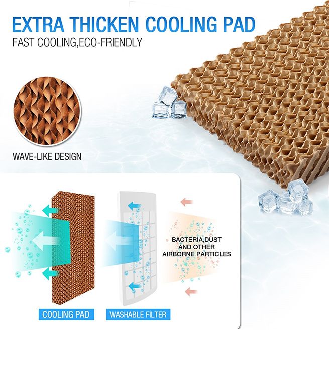 Maxkon 3 In 1 Portable Evaporative Air Cooler Purifier Remote Air Humidifier