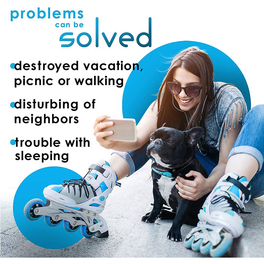 Rechargeable Dog Bark Collar Humane, No Shock Barking Collar w/2