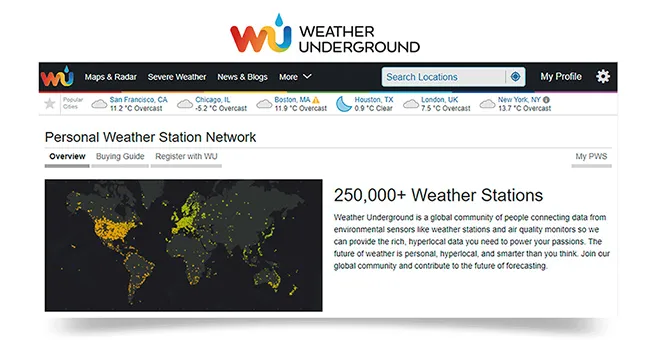 Maxkon WIFI Weather Station Solar Powered for UV Light Temperature Humidity Wind Speed