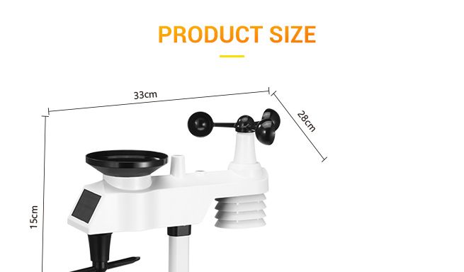 Maxkon WIFI Weather Station Solar Powered for UV Light Temperature Humidity Wind Speed