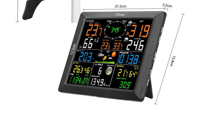 Maxkon WIFI Weather Station Solar Powered for UV Light Temperature Humidity Wind Speed