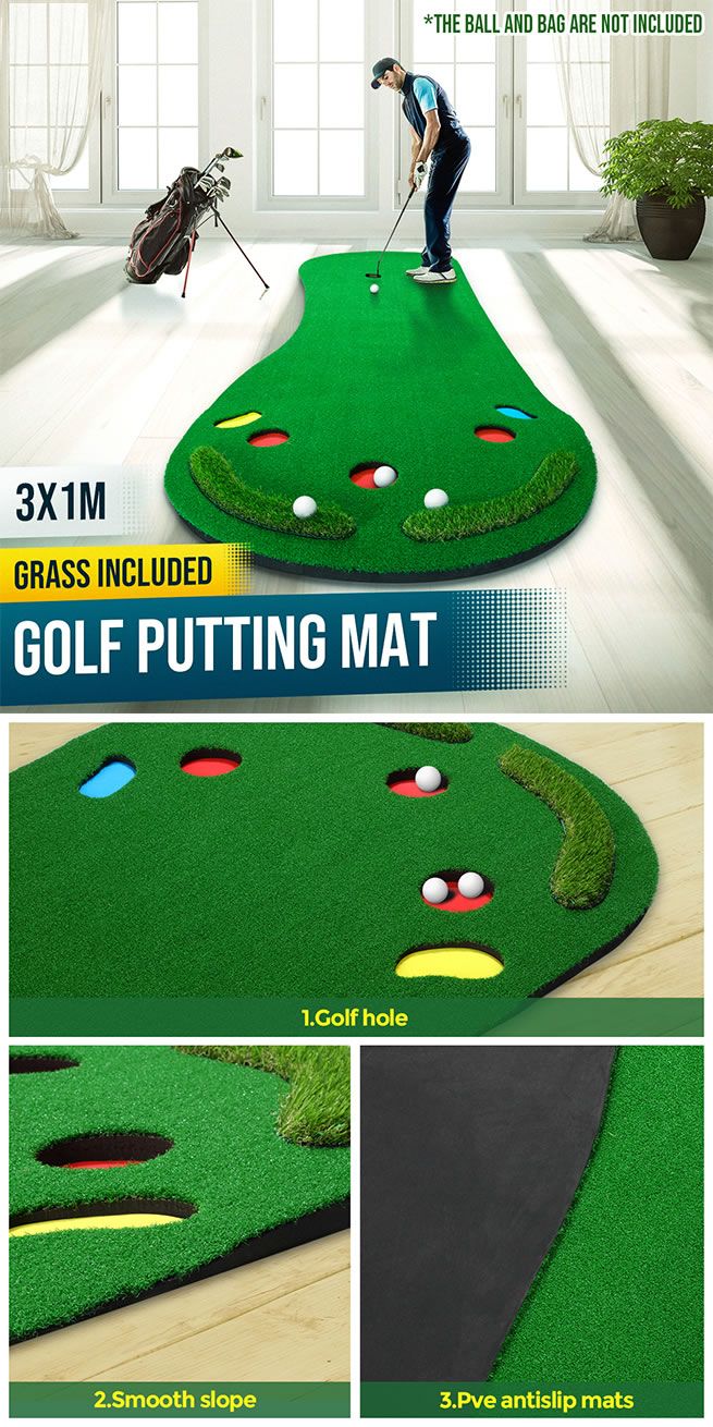 Home Golf Putting Mat Putting Green with Slope Golf Training Course ...