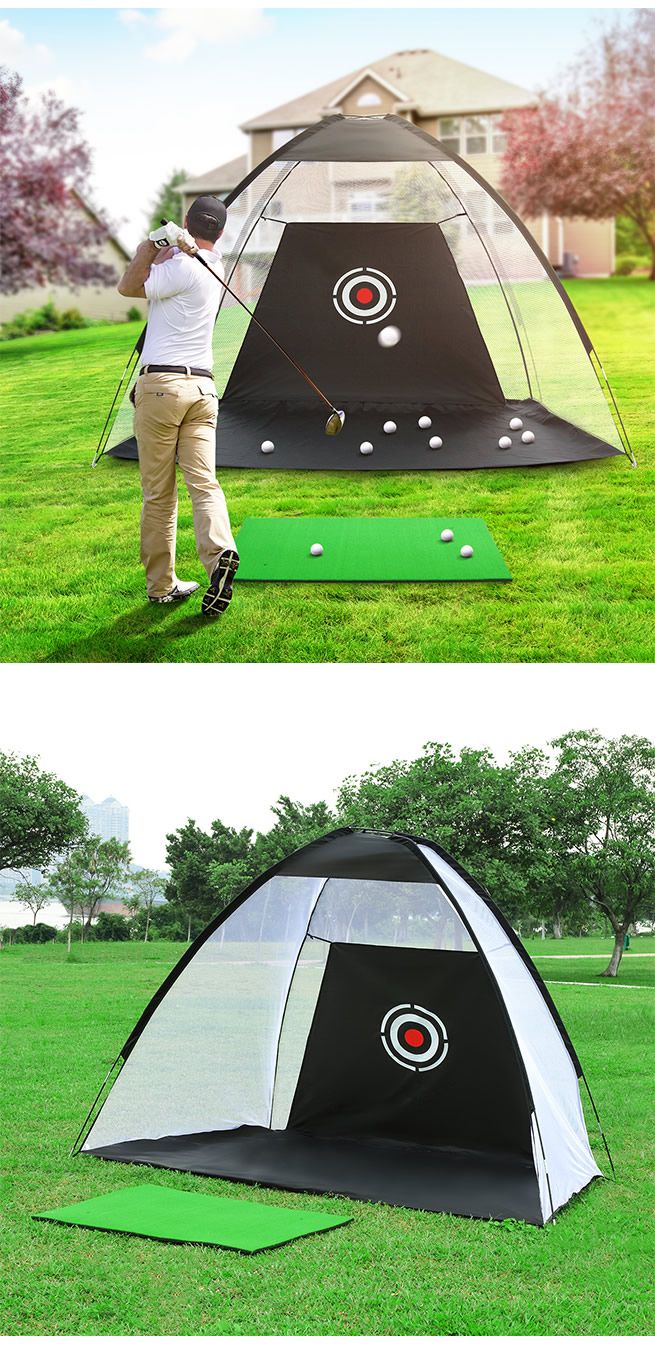 Home Golf Net and Mat Kit with Carry Bag Swing Hitting Practice Golf
