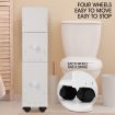 Wheeled Bathroom Cabinet Storage Drawer Organiser Toilet Cabby Tissue Box Holder