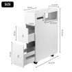 Wheeled Bathroom Cabinet Storage Drawer Organiser Toilet Cabby Tissue Box Holder