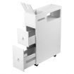 Wheeled Bathroom Cabinet Storage Drawer Organiser Toilet Cabby Tissue Box Holder