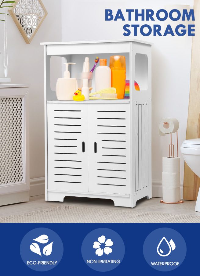 Freestanding Bathroom Cabinet Storage Shelf Organiser Stand Waterproof ...