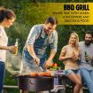 32" 2-in-1 Fire Pit BBQ Grill Outdoor Fireplace Brazier Portable Camping Patio Heater