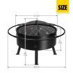 32" 2-in-1 Fire Pit BBQ Grill Outdoor Fireplace Brazier Portable Camping Patio Heater