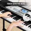 61 Key Electronic Keyboard Piano with 24 Demo Songs LED Screen Music Stand Melodic