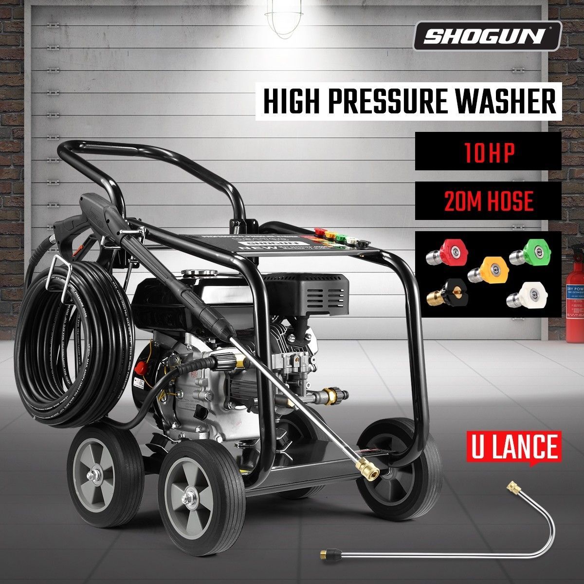 10HP High Pressure Washer Water Cleaner Power Washer with 5 Nozzles 20M Hose