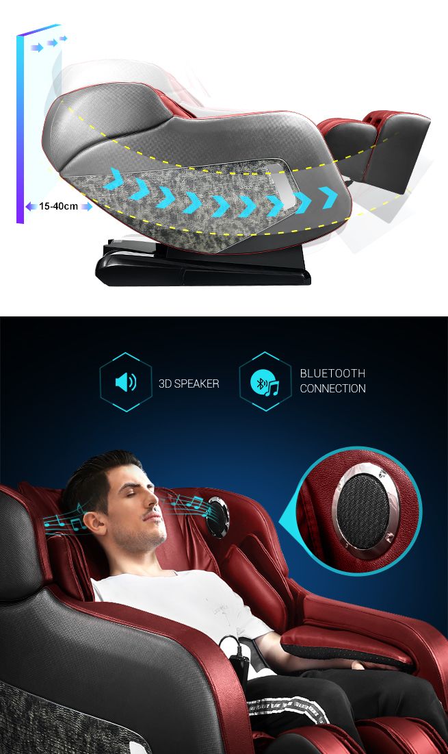 HOMASA 4D Electric Massage Recliner Chair Zero Gravity Massager Red