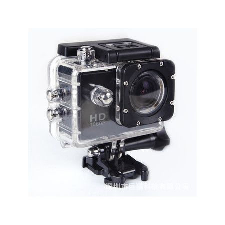Sport Action Camera Vlog DV, HD 1080P 2.0 inch, 5MP, 120 Degree Wide-Angle, 30m Underwater Waterproof Camcorder(Black)