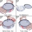 Lighted Makeup Mirror - LED Double Sided 1x/10x Magnification Cosmetic Mirror,7 Inch Battery-Powered 360 Degree Rotation Vanity Mirror with On/Off Push-Button (10x Button Switch Mirror)