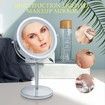 Lighted Makeup Mirror - LED Double Sided 1x/10x Magnification Cosmetic Mirror,7 Inch Battery-Powered 360 Degree Rotation Vanity Mirror with On/Off Push-Button (10x Button Switch Mirror)