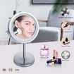 Lighted Makeup Mirror - LED Double Sided 1x/10x Magnification Cosmetic Mirror,7 Inch Battery-Powered 360 Degree Rotation Vanity Mirror with On/Off Push-Button (10x Button Switch Mirror)