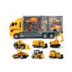 Die Cast Truck Construction Vehicle Toy Mini 6in1 Engineering Set Carrier Playset Boys Dumper Bulldozers Forklift Tank Asphalt Excavator Gift