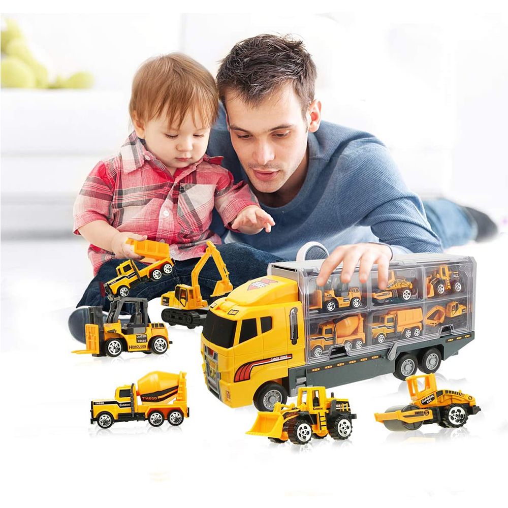 6 in 1 Die-cast Construction Vehicle Mini Engineering Truck Toy Set in ...