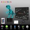 3D Dinosaur Bedside Lamp, T-rex Illusion Laser Night Light 16 Colors Changing Remote Control Novelty Child's Room Decor Xmas Birthday Kids Baby Boy
