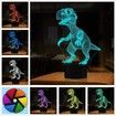 3D Dinosaur Bedside Lamp, T-rex Illusion Laser Night Light 16 Colors Changing Remote Control Novelty Child's Room Decor Xmas Birthday Kids Baby Boy