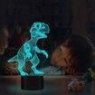3D Dinosaur Bedside Lamp, T-rex Illusion Laser Night Light 16 Colors Changing Remote Control Novelty Child's Room Decor Xmas Birthday Kids Baby Boy