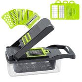 Onion Chopper Vegetable Chopper Mandoline Slicer Dicer with Colander Basket And Container Food Chopper Onion Cutter with Protective Gloves(Gray)