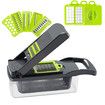 Onion Chopper Vegetable Chopper Mandoline Slicer Dicer with Colander Basket And Container Food Chopper Onion Cutter with Protective Gloves(Gray)