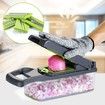 Onion Chopper Vegetable Chopper Mandoline Slicer Dicer with Colander Basket And Container Food Chopper Onion Cutter with Protective Gloves(Gray)