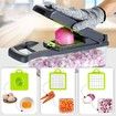 Onion Chopper Vegetable Chopper Mandoline Slicer Dicer with Colander Basket And Container Food Chopper Onion Cutter with Protective Gloves(Gray)