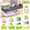 Onion Chopper Vegetable Chopper Mandoline Slicer Dicer with Colander Basket And Container Food Chopper Onion Cutter with Protective Gloves(Gray)