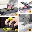 Onion Chopper Vegetable Chopper Mandoline Slicer Dicer with Colander Basket And Container Food Chopper Onion Cutter with Protective Gloves(Gray)
