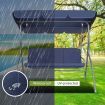 3 Seater Swing Chair with Cushion and Canopy for Outdoor Garden Patio Navy Blue