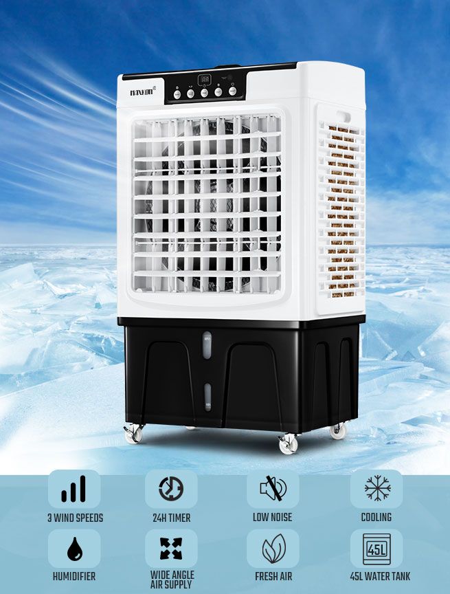 Maxkon 45L Industrial Evaporative Air Cooler Remote Portable Air Conditioner Fan Humidifier