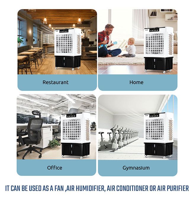 Maxkon 45L Industrial Evaporative Air Cooler Remote Portable Air Conditioner Fan Humidifier