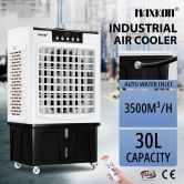 Maxkon Portable 30L Evaporative Air Fan Humidifier Cooler Commercial Fan Industrial Purifier