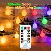 RC String Lights Multicolors 40 Bulbs 6 Meters Battery Power