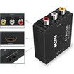 RCA to HDMI, 1080P Mini RCA Composite CVBS AV to HDMI Video Audio Converter Adapter(Black)