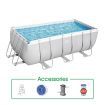 Bestway Rectangular Above Ground Swimming Pool Portable Backyard Pool with Pump