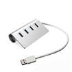 4-Port USB 3.0 Unibody Aluminum Portable Data Hub with 2ft USB 3.0 Cable for Macbook,Notebook PC,Mobile HDD and More(Silver)