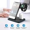 Wireless Charging Station, 3 in 1 Qi Charger for Apple Watch 1 2 3 4 5 6/Airpods, Wireless Charger for iPhone 11/11 Pro/11 Pro Max/XS Max/XS XR Plus Samsung S10 S9 S8 S7 and Qi-Certified Phones