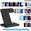 Wireless Charging Station, 3 in 1 Qi Charger for Apple Watch 1 2 3 4 5 6/Airpods, Wireless Charger for iPhone 11/11 Pro/11 Pro Max/XS Max/XS XR Plus Samsung S10 S9 S8 S7 and Qi-Certified Phones