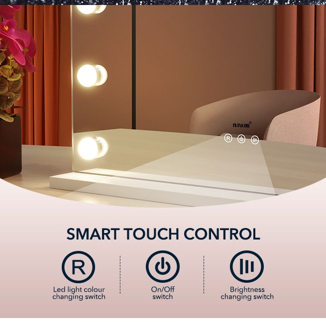 Maxkon Hollywood Style Makeup Mirror Lighted Vanity Mirror with 12 LED Lights