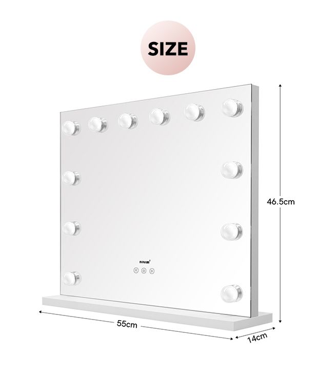 Maxkon Hollywood Style Makeup Mirror Lighted Vanity Mirror with 12 LED Lights