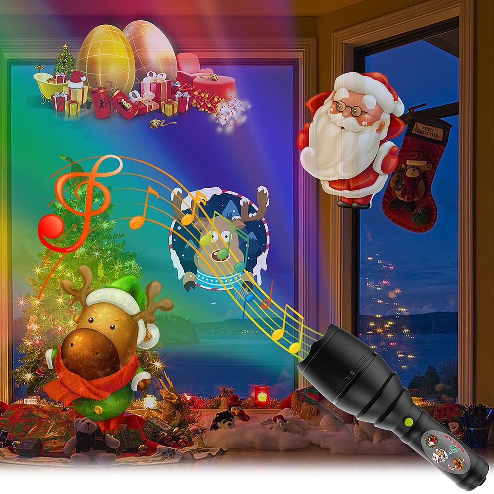 Portable Party Handheld Flashlight Christmas Projector LED Decoration 12 Slides