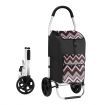 Shopping Trolley Cart with Bags Foldable Aluminium Dolly Grocery Wheeled Waterproof Storage Market Utility Granny Black