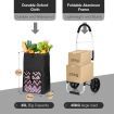 Shopping Trolley Cart with Bags Foldable Aluminium Dolly Grocery Wheeled Waterproof Storage Market Utility Granny Black